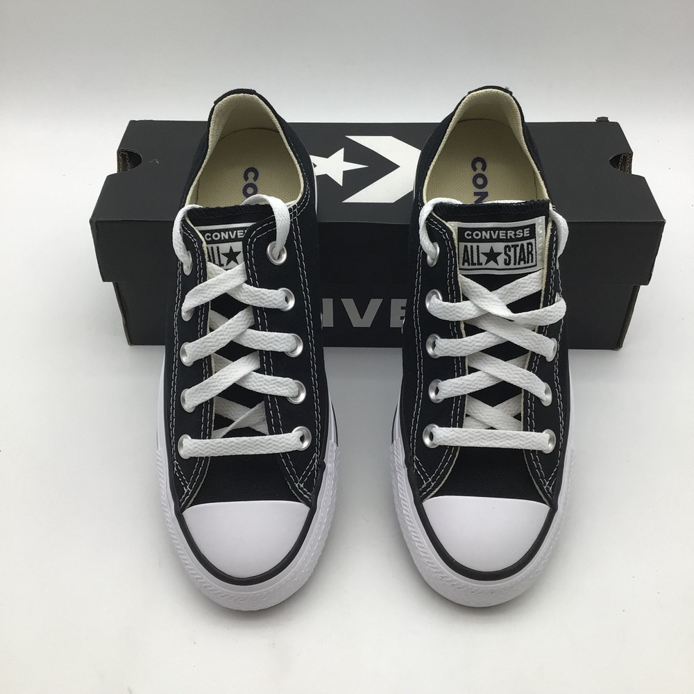 Converse All Star Ox Black White Low Top Sneakers M9166 Mens Size 3.5 NEW - Picture 3 of 7